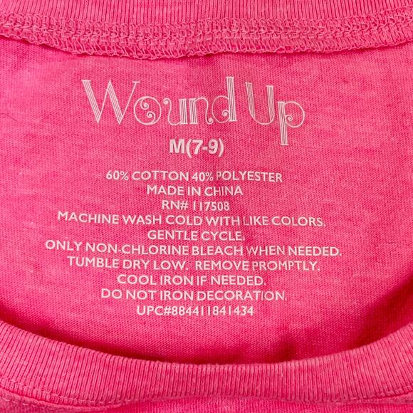 Wound Up Pink Graphic "Im Not Stubborn" Tee Juniors M(7-9) Scoop Neck Short Slee - Picture 4 of 9